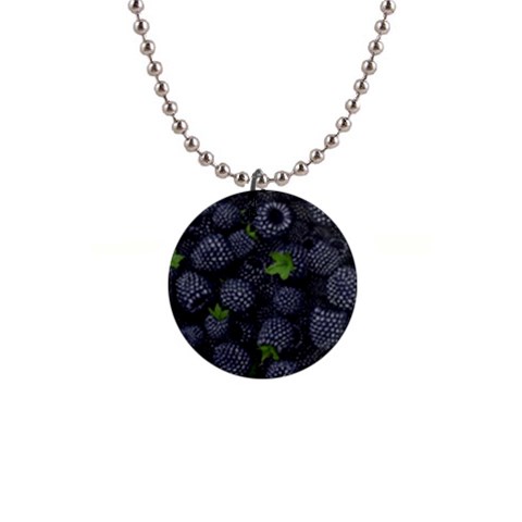 Blackberry Fruit, Fruit 1  Button Necklace from ArtsNow.com Front