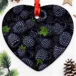 Blackberry Fruit, Fruit Heart Ornament (Two Sides)