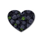 Blackberry Fruit, Fruit Rubber Heart Coaster (4 pack)