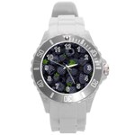 Blackberry Fruit, Fruit Round Plastic Sport Watch (L)