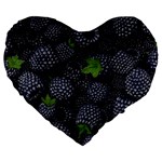 Blackberry Fruit, Fruit Large 19  Premium Heart Shape Cushions