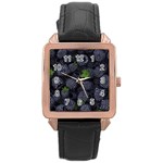 Blackberry Fruit, Fruit Rose Gold Leather Watch 