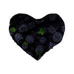 Blackberry Fruit, Fruit Standard 16  Premium Flano Heart Shape Cushions