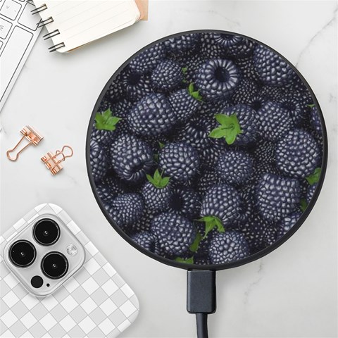 Blackberry Fruit, Fruit Wireless Fast Charger(Black) from ArtsNow.com Front