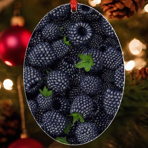 Blackberry Fruit, Fruit UV Print Acrylic Ornament Oval from ArtsNow.com Front