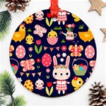 Bunny - Easter Pattern Ornament (Round)