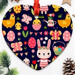 Bunny - Easter Pattern Ornament (Heart)