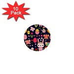 Bunny - Easter Pattern 1  Mini Buttons (10 pack) 