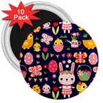 Bunny - Easter Pattern 3  Magnets (10 pack) 