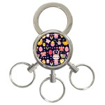 Bunny - Easter Pattern 3-Ring Key Chain