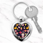 Bunny - Easter Pattern Key Chain (Heart)