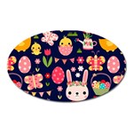 Bunny - Easter Pattern Oval Magnet