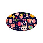 Bunny - Easter Pattern Sticker Oval (10 pack)