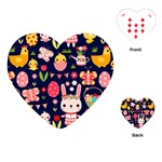 Bunny - Easter Pattern Playing Cards Single Design (Heart)