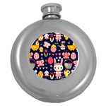 Bunny - Easter Pattern Round Hip Flask (5 oz)