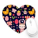 Bunny - Easter Pattern Heart Mousepad