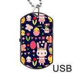 Bunny - Easter Pattern Dog Tag USB Flash (One Side)