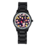 Bunny - Easter Pattern Stainless Steel Round Watch