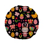 Bunny - Easter Pattern Standard 15  Premium Flano Round Cushions