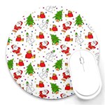 Christmas Pattern, Pattern, Christmas Round Mousepad