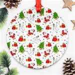 Christmas Pattern, Pattern, Christmas Ornament (Round)