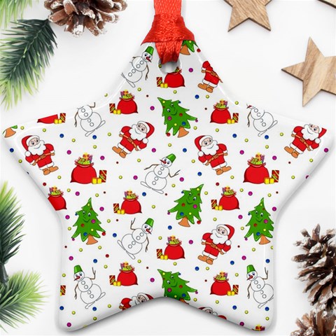 Christmas Pattern, Pattern, Christmas Ornament (Star) from ArtsNow.com Front