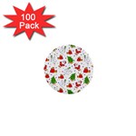 Christmas Pattern, Pattern, Christmas 1  Mini Buttons (100 pack) 