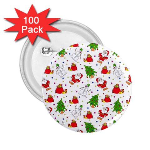 Christmas Pattern, Pattern, Christmas 2.25  Buttons (100 pack)  from ArtsNow.com Front