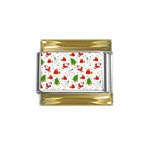 Christmas Pattern, Pattern, Christmas Gold Trim Italian Charm (9mm)