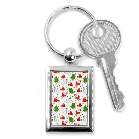 Christmas Pattern, Pattern, Christmas Key Chain (Rectangle) from ArtsNow.com Front