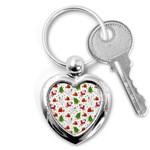 Christmas Pattern, Pattern, Christmas Key Chain (Heart)