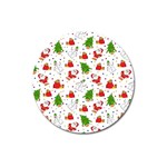 Christmas Pattern, Pattern, Christmas Magnet 3  (Round)