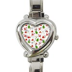 Christmas Pattern, Pattern, Christmas Heart Italian Charm Watch