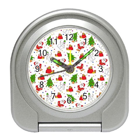 Christmas Pattern, Pattern, Christmas Travel Alarm Clock from ArtsNow.com Front