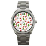 Christmas Pattern, Pattern, Christmas Sport Metal Watch