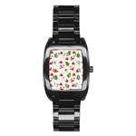 Christmas Pattern, Pattern, Christmas Stainless Steel Barrel Watch