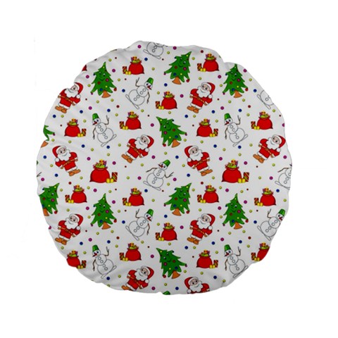 Christmas Pattern, Pattern, Christmas Standard 15  Premium Flano Round Cushions from ArtsNow.com Front