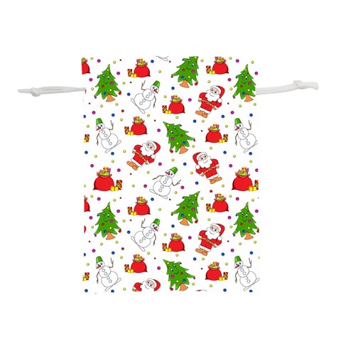 Christmas Pattern, Pattern, Christmas Lightweight Drawstring Pouch (M) from ArtsNow.com Front