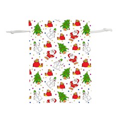 Christmas Pattern, Pattern, Christmas Lightweight Drawstring Pouch (M) from ArtsNow.com Back