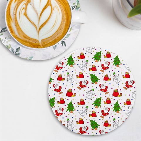 Christmas Pattern, Pattern, Christmas UV Print Round Tile Coaster from ArtsNow.com Front