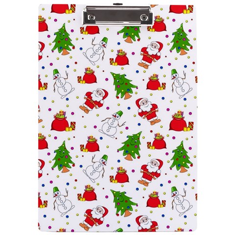 Christmas Pattern, Pattern, Christmas A4 Acrylic Clipboard from ArtsNow.com Front