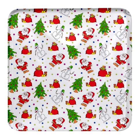 Christmas Pattern, Pattern, Christmas Square Glass Fridge Magnet (4 pack) from ArtsNow.com Front