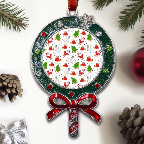 Christmas Pattern, Pattern, Christmas Metal X Mas Lollipop with Crystal Ornament from ArtsNow.com Front