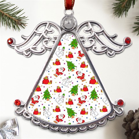 Christmas Pattern, Pattern, Christmas Metal Angel with Crystal Ornament from ArtsNow.com Front