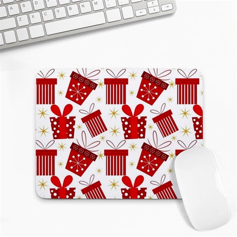 Christmas Texture, Pattern, Red, Craciun, Christmas, Bow, Gift Small Mousepad from ArtsNow.com Front