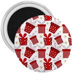 Christmas Texture, Pattern, Red, Craciun, Christmas, Bow, Gift 3  Magnets