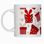 Christmas Texture, Pattern, Red, Craciun, Christmas, Bow, Gift White Mug