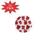 Christmas Texture, Pattern, Red, Craciun, Christmas, Bow, Gift 1  Mini Magnet (10 pack) 