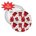 Christmas Texture, Pattern, Red, Craciun, Christmas, Bow, Gift 2.25  Buttons (10 pack) 