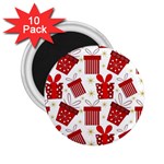 Christmas Texture, Pattern, Red, Craciun, Christmas, Bow, Gift 2.25  Magnets (10 pack) 